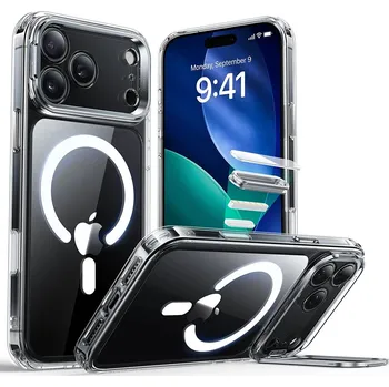 Pouzdro na mobilní telefon ESR Classic Hybrid HaloLock Kickstand iPhone 17 Pro průhledný