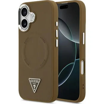 Pouzdro na mobilní telefon Guess Hardcase Triangle Logo MagSafe iPhone 17 Hnědý