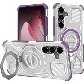 Pouzdro na mobilní telefon Techsuit Carbon Shield PRO pro Samsung Galaxy S25 Plus fialová průhledná