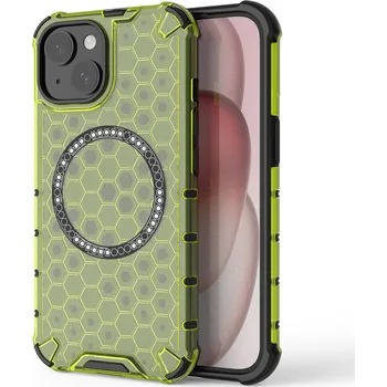 Pouzdro na mobilní telefon Techsuit HoneyComb Shield MagSafe pro iPhone 14 v limetkově zelené