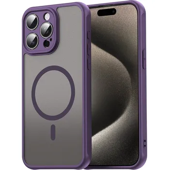 Pouzdro na mobilní telefon Techsuit HaloFrost II MagSafe pro iPhone 15 Pro fialová