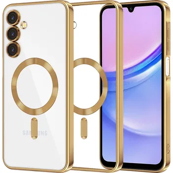 Pouzdro na mobilní telefon Techsuit Luxury Crystal MagSafe pro Samsung Galaxy A15 4G / A15 5G zlatý