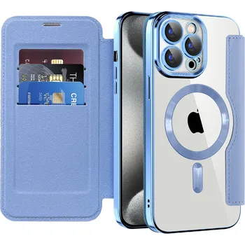 Pouzdro na mobilní telefon Pouzdro na knihu Techsuit SmartMag iPhone 15 Pro světle modrá