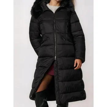Dámský kabát Sinsay - Prošívaný kabát s kapucí - černá - 406HH-99X - 406HH-99X-S
