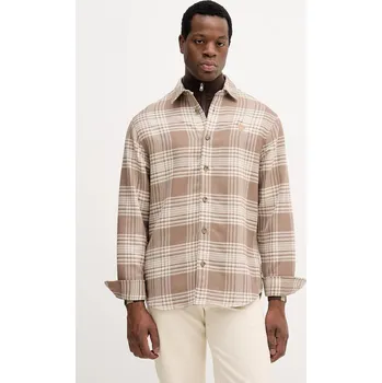 Pánská košile Košile Guess pánská, béžová barva, relaxed, s klasickým límcem, M5BH24 W1951 M5BH24.W1951 80X, vel. XL