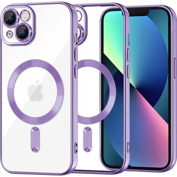 Pouzdro na mobilní telefon Techsuit Luxusní Křišťálový MagSafe iPhone 13 Světle Fialový