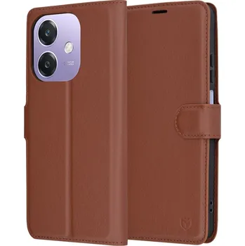 Pouzdro Techsuit kožené pro Oppo A40 4G A60 5G hnědé