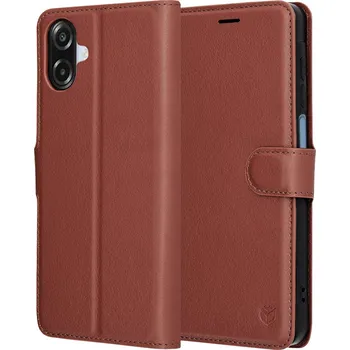 Pouzdro na mobilní telefon Kožené pouzdro Techsuit pro Samsung Galaxy A07 4G hnědé