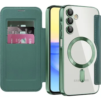 Pouzdro na mobilní telefon Techsuit SmartMag knížkové pouzdro Samsung Galaxy A15 4G / A15 5G zelené