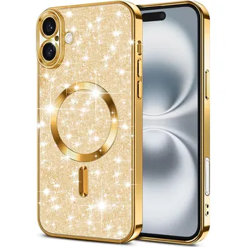Pouzdro na mobilní telefon Techsuit Luxury Glitter MagSafe pro iPhone 16 zlatý