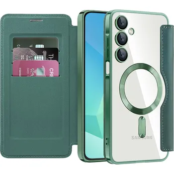 Pouzdro na mobilní telefon Pouzdro na knihu Techsuit SmartMag pro Samsung Galaxy A16 4G A16 5G zelené