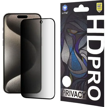 Lito HD Pro Soukromí iPhone 15 Pro Max Černá