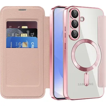 Pouzdro na mobilní telefon Techsuit SmartMag pouzdro na knihu Samsung Galaxy S25 růžové
