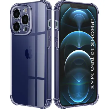 Pouzdro na mobilní telefon Techsuit Shockproof průhledný silikon iPhone 12 Pro Max kouřově černý