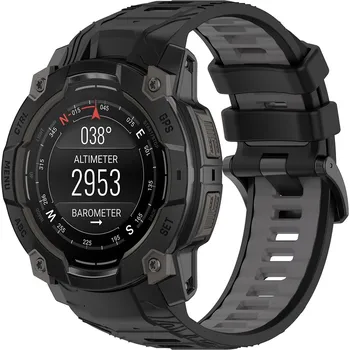 Řemínek na hodinky Řemínek Techsuit Garmin Instinct 3 50mm/Instinct 3 50mm Solar černá šedá