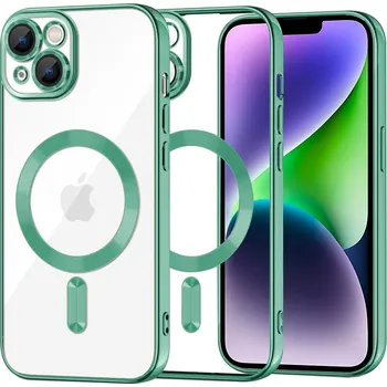 Pouzdro na mobilní telefon Techsuit Luxusní Křišťálový MagSafe iPhone 14 Plus Světle zelený