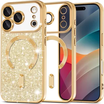 Pouzdro na mobilní telefon Techsuit Luxury Glitter MagSafe pro iPhone 17 Pro zlatý