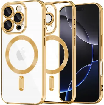 Pouzdro na mobilní telefon Techsuit Luxury Crystal MagSafe pro iPhone 16 Pro Max zlatý