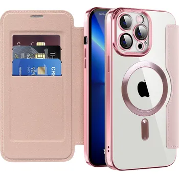Pouzdro na mobilní telefon Pouzdro na knihu Techsuit SmartMag pro iPhone 13 Pro růžové