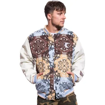 Pánská casual bunda Bunda Karl Kani OG Block Paisley College Jacket light blue/multicolor velikost S