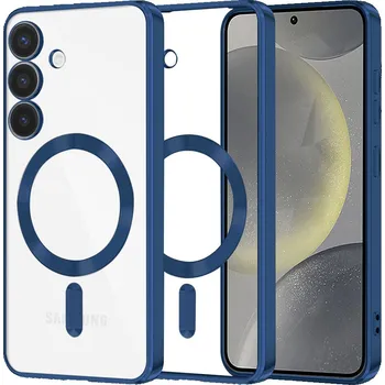 Pouzdro na mobilní telefon Techsuit Luxusní Křišťálový MagSafe Samsung Galaxy S24 Tmavě modrý