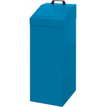 Odpadkový koš Odpadkové koše na třídění, 100 litrů, kovové s klapou Barva: Modrá