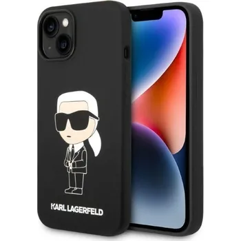 Pouzdro na mobilní telefon Karl Lagerfeld Silicone pouzdro iPhone 14 Plus černé Ikonik