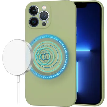 Pouzdro na mobilní telefon Techsuit SoftFlex MagSafe pro iPhone 13 Pro Max v barvě matcha