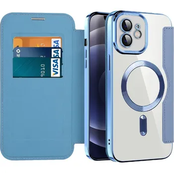 Pouzdro na mobilní telefon Pouzdro na knihu Techsuit SmartMag iPhone 12 světle modré