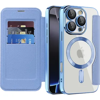 Pouzdro na mobilní telefon Pouzdro na knihu Techsuit SmartMag iPhone 16 Pro světle modrá