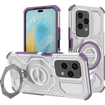 Pouzdro na mobilní telefon Techsuit Carbon Shield PRO Honor 200 Lite fialová průhledná