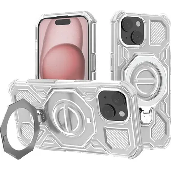 Pouzdro na mobilní telefon Techsuit Carbon Shield PRO iPhone 15 bílá průhledná