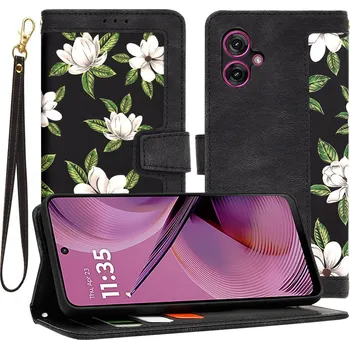 Pouzdro na mobilní telefon Pouzdro Techsuit FlipCraft pro Motorola Moto G55 Květiny úsvitu