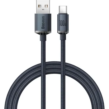 Baseus Datový kabel Crystal Shine USB na USB-C 100W 2m Černý