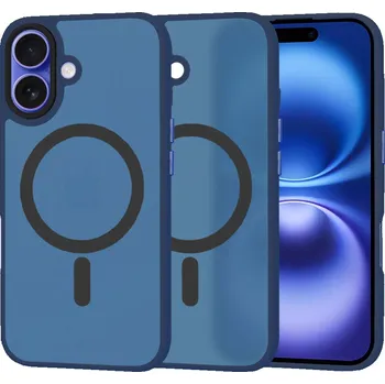 Pouzdro na mobilní telefon Techsuit HaloFrost MagSafe Series iPhone 16 Tmavě modrá