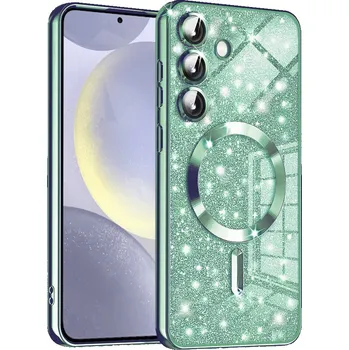 Pouzdro na mobilní telefon Techsuit Luxusní Třpytivý MagSafe Samsung Galaxy S24 Světle zelený