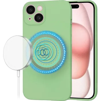 Pouzdro na mobilní telefon Techsuit SoftFlex MagSafe pro iPhone 15 v mátově zelené