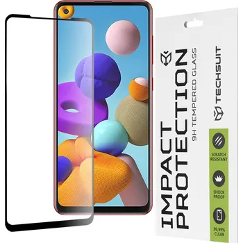 Techsuit 111D Celoplošné Celolepicí Sklo Samsung Galaxy A21s A21 Černé