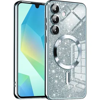Pouzdro na mobilní telefon Techsuit Luxury Glitter MagSafe pro Samsung Galaxy A16 4G / A16 5G světle modrá