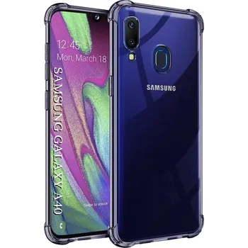 Pouzdro na mobilní telefon Techsuit Shockproof průhledný silikon Samsung Galaxy A40 kouřově černý