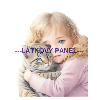 Látkový panel - Holčička s kočičkou - DZ-46 Velikost: 50x50cm, Materiál: Mikroplyš