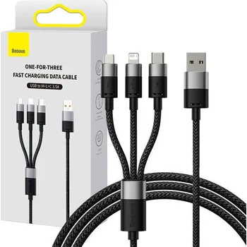 Baseus kabel StarSpeed USB na Type-C Lightning Micro-USB 100W 1.5m černý