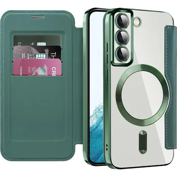 Pouzdro na mobilní telefon Pouzdro na knihu Techsuit SmartMag pro Samsung Galaxy S22 5G zelené