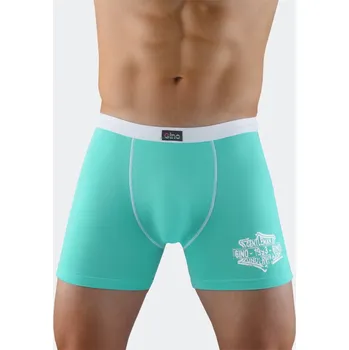 Boxerky GINA 74071 Trenky boxer s klínem tisk motiv Barva: tyrkysová bílá, Velikost: 58/60