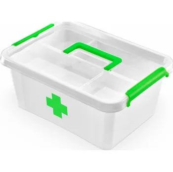 Lékárnička Orplast Antibakteriální nádoba na léky s madlem a organizérem 12,5 l 40 x 30 cm