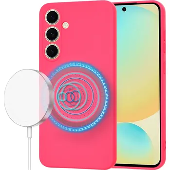 Pouzdro na mobilní telefon Techsuit SoftFlex MagSafe pro Samsung Galaxy S24 FE v růžové barvě