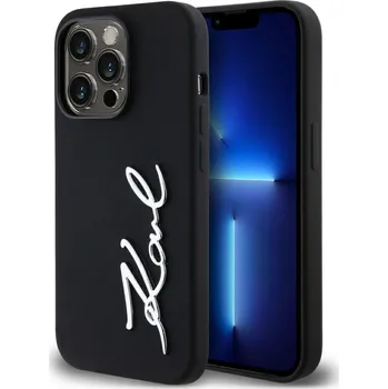 Pouzdro na mobilní telefon Karl Lagerfeld Silicone pouzdro iPhone 14 Pro Karl Script černé