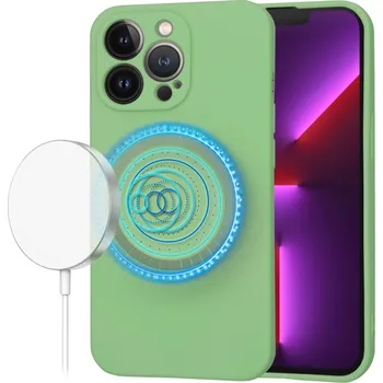 Pouzdro na mobilní telefon Techsuit SoftFlex MagSafe pro iPhone 13 Pro v mátově zelené