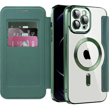 Pouzdro na mobilní telefon Pouzdro na knihu Techsuit SmartMag iPhone 12 Pro Max zelené