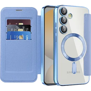 Pouzdro na mobilní telefon Pouzdro na knihu Techsuit SmartMag pro Samsung Galaxy S24 FE světle modré